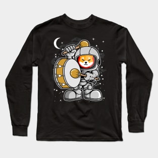 Astronaut Drummer Shiba Inu Coin To The Moon Shib Army Crypto Token Cryptocurrency Blockchain Wallet Birthday Gift For Men Women Kids Long Sleeve T-Shirt